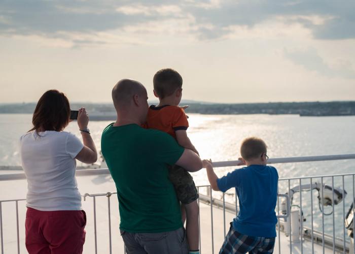 A family looking at the landscape