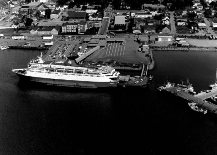Aerial of ship in yarmouth