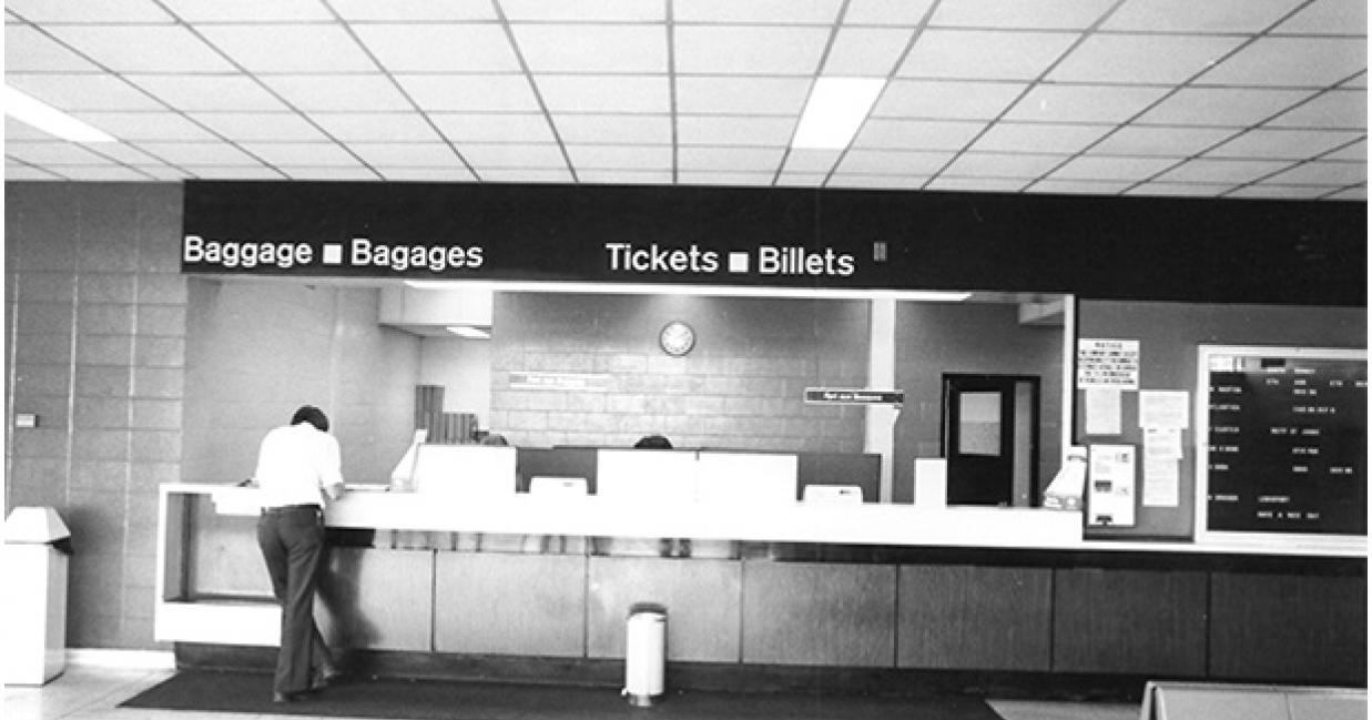 ticket counter at the port aux basque terminal