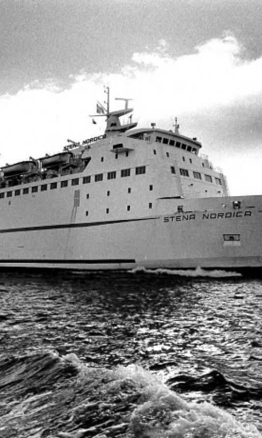 Image: black and white, MV Stena Nordica