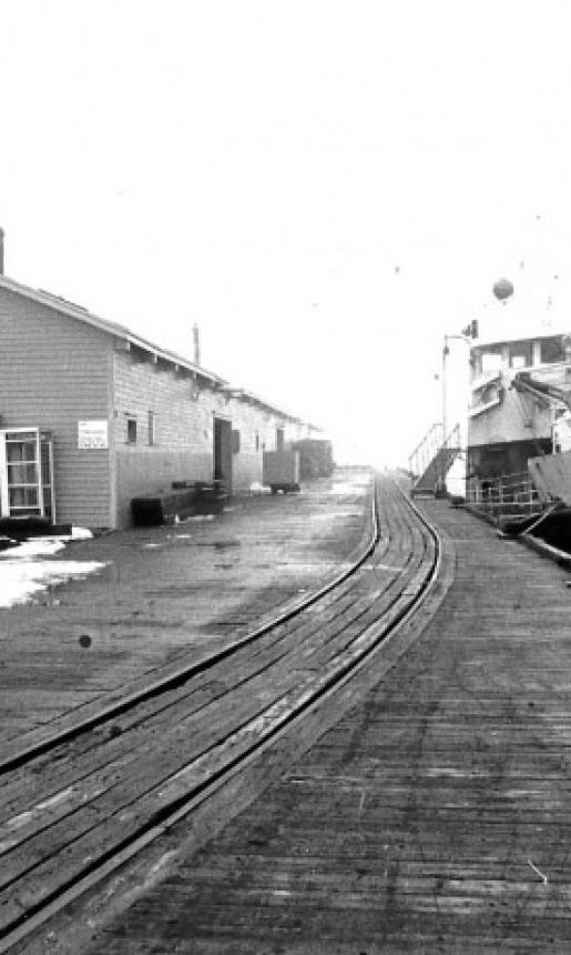 Image: black and white, MV Hopedale