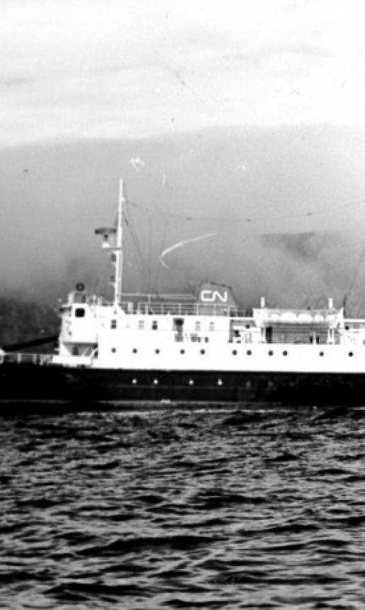 Image: black and white, MV Hopedale